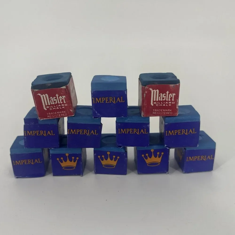 Vintage Professional Billiard Chalk 10 Piece‎ And 2 Vintg Master Total 12 Piece